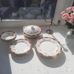 Elizabethan костен ръчно рисуван порцелан,Англия сервиз за хранене 20 ч.